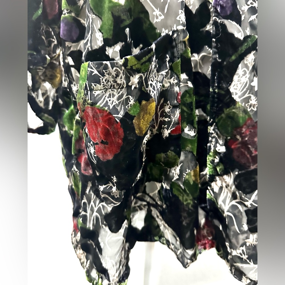 Daniel Rainn Black Velvet and Lace Floral Kimono Sz M - Picture 10 of 16